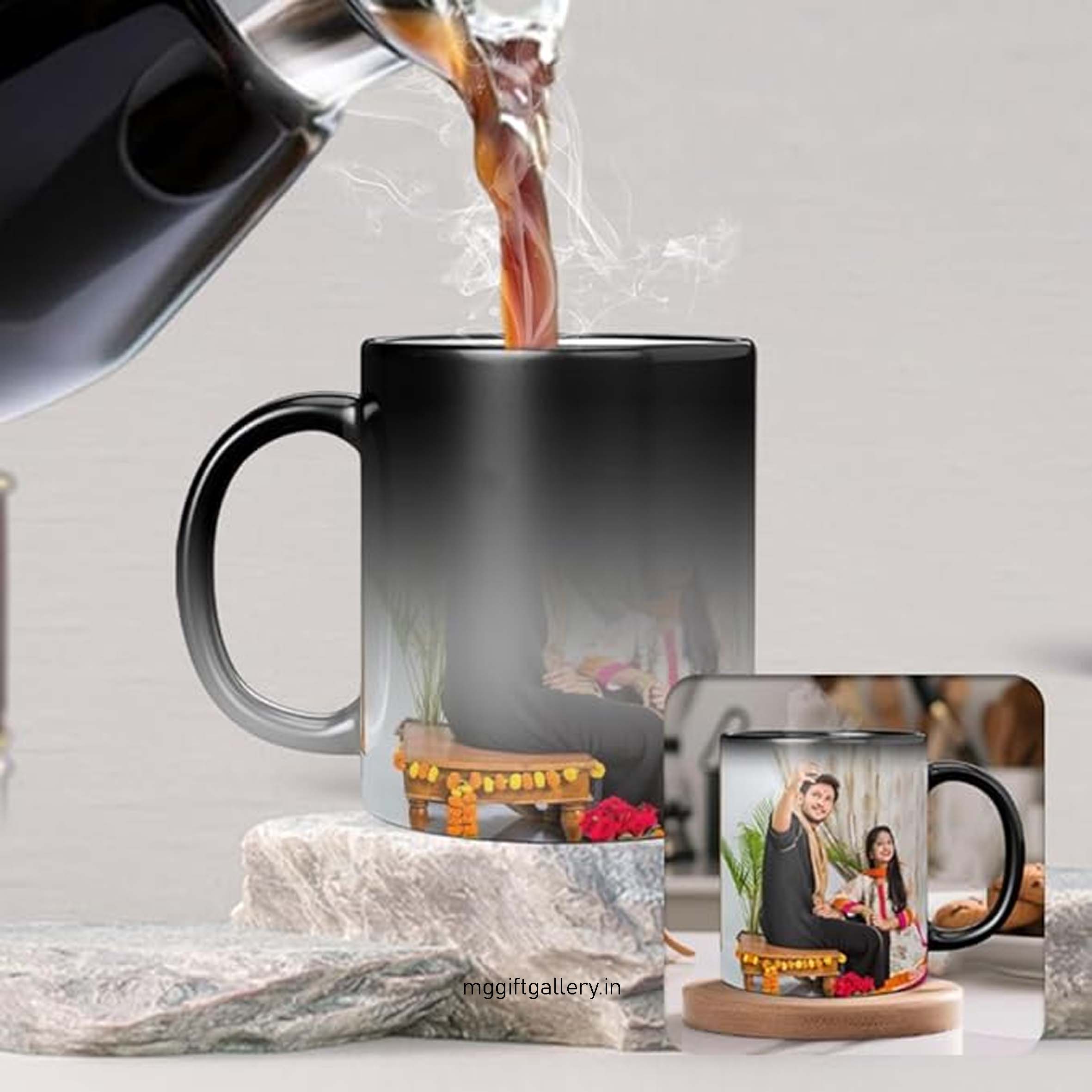 Cronkraft Personalized Photo Magic Mug|Heat Reveal Coffee Mug Gift for Brother | Rakshabandhan Special Customized Gift Combo
