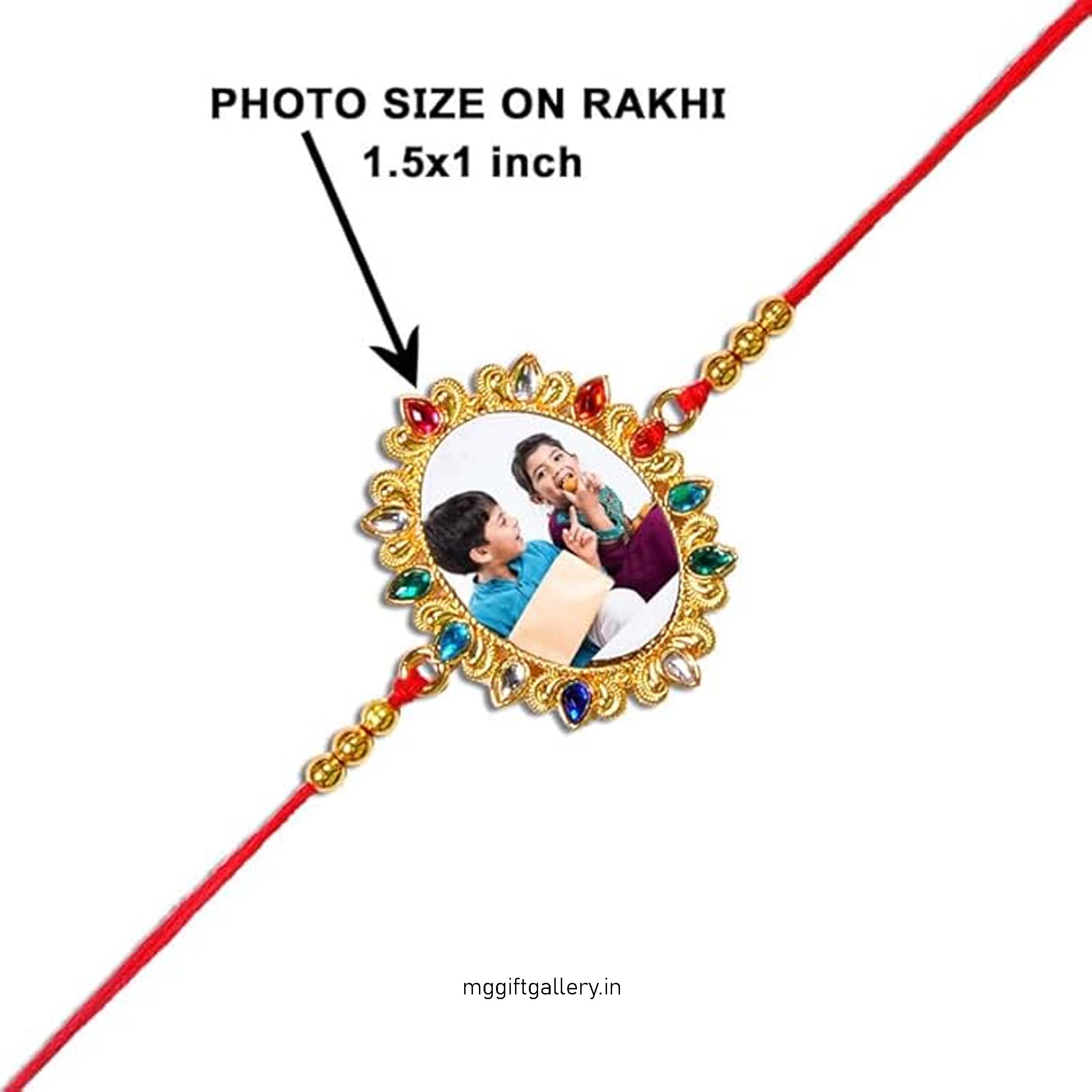 Alwaysgift Magical Mirror Customized Photo Frame with Personalized Rakhi, Designer Photo Rakhi Art Design for Brothers, Bhai, Bhaiya - Multicolor D6 Combo Gift