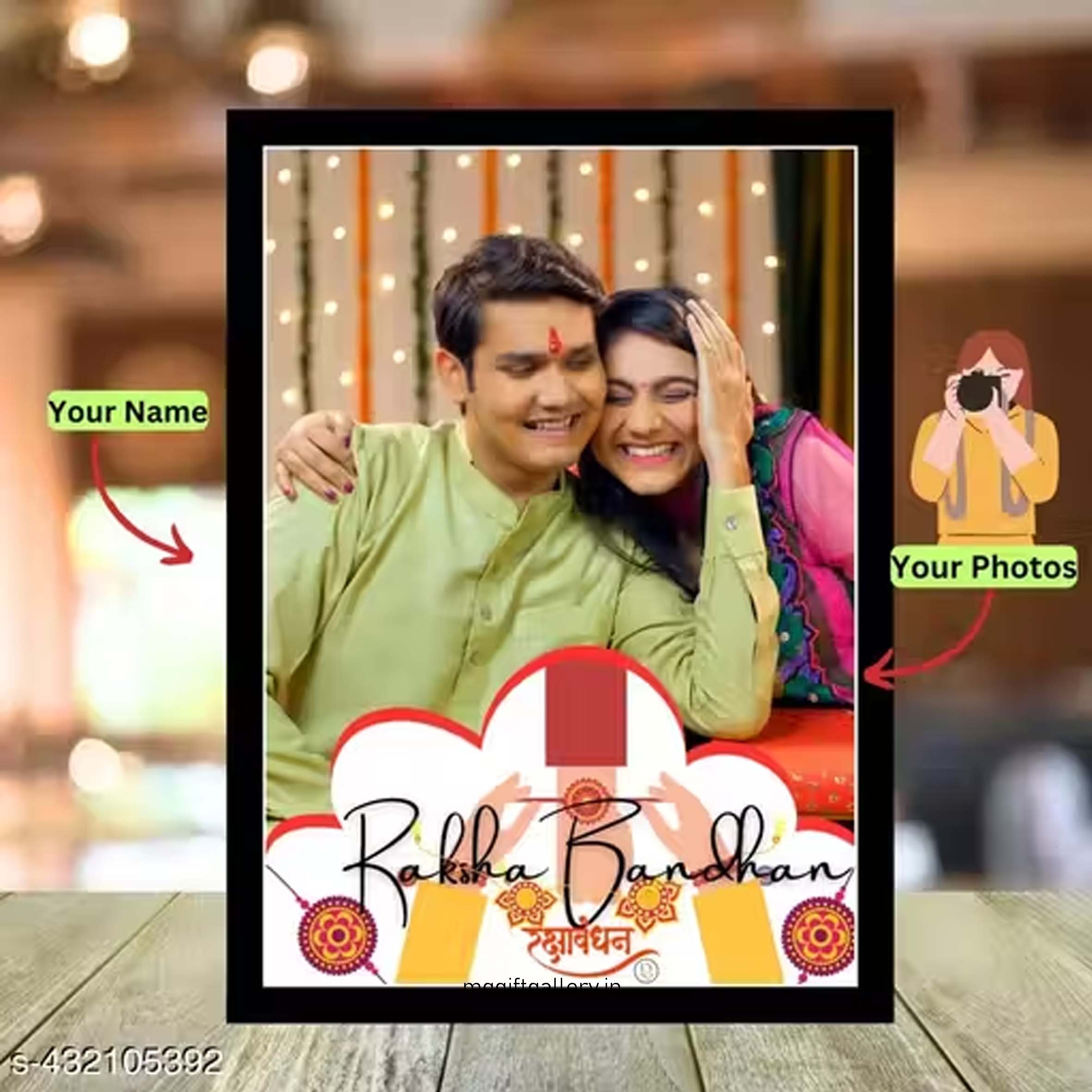 Raksha Bandhan Gift Costmize Photo Frame Best Rakhi Gift Best For Brother and Sister