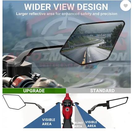 Autoinnovation Blind Spot Mirror for Bikes – Universal Fit for Honda, KTM, Suzuki, Yamaha (Left & Right)