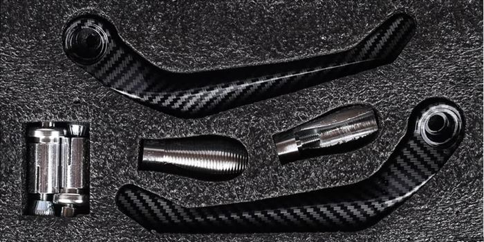 bsddp Metal Lever Protector Carbon (Silver) Bike Crash Guard  (Universal For Bike)