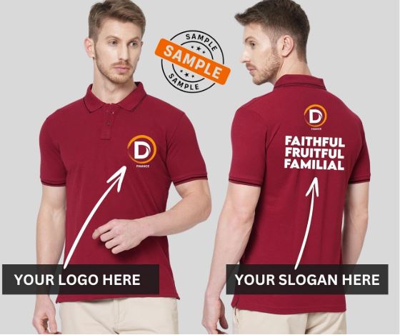 His'en'Her Personalized Collar T-Shirt with Company Name, Logo, Photo, Symbol, Text Printed. Customized Polo/Collar Half-Sleeve T-Shirt for Men, Women, Office Staff, Employees