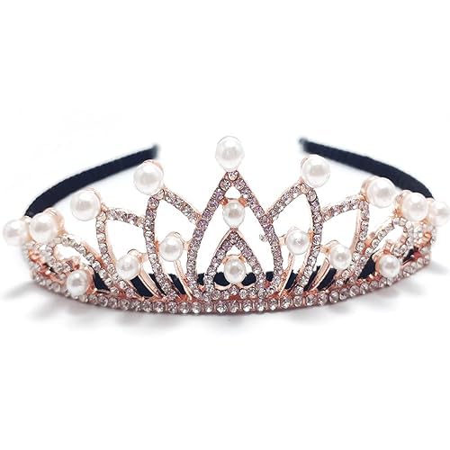 Copper Crown Hair Bands With Stones For Women, Girls And Kids/Hair Accessories For Women Wedding Hair Band (Copper)