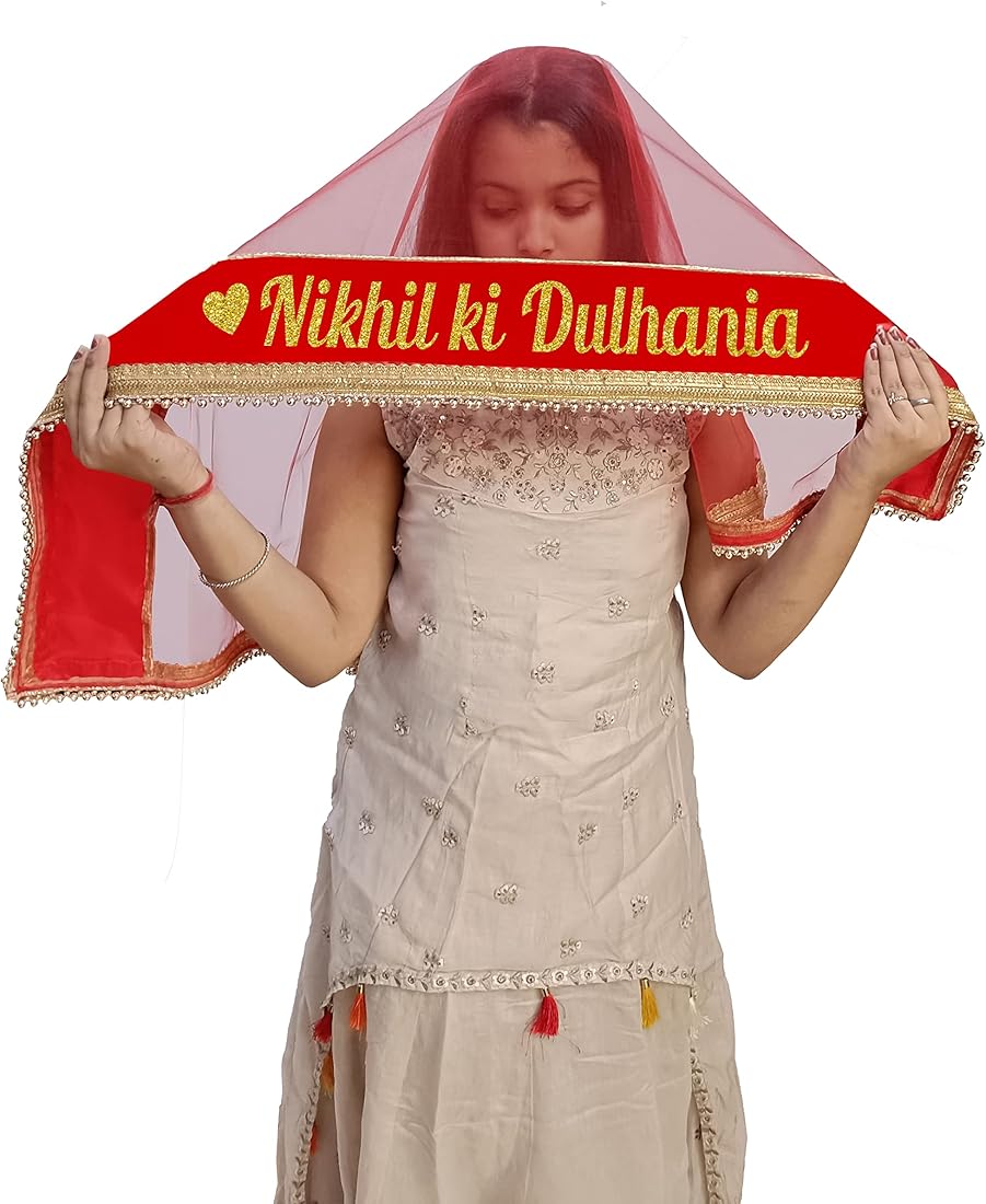 Glitter Gold Personalized 'Dulhania' Bridal Entry Dupatta