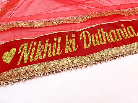 Glitter Gold Personalized 'Dulhania' Bridal Entry Dupatta