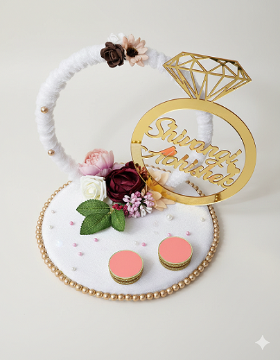 Custom Name Ring Holder with Oversized Diamond Topper