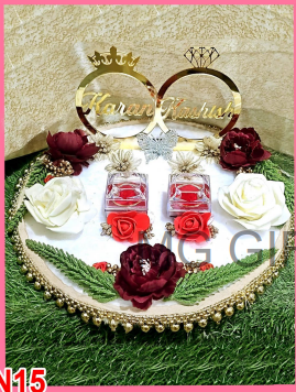 Personalized "Karan & Karrish" Engagement Ring Platter - Crown & Diamond Rings