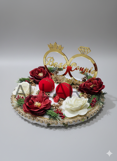 Luxurious Velvet and Silk Floral Ring Holder