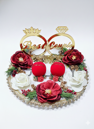 Luxurious Velvet and Silk Floral Ring Holder