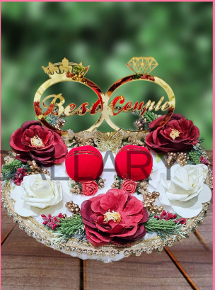 Luxurious Velvet and Silk Floral Ring Holder