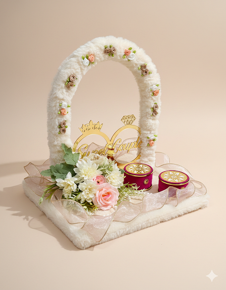 Luxury Ring Ceremony Hamper with Crown & Diamond Topper