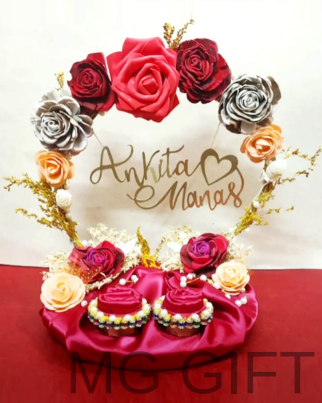 Personalized Floral Arch Engagement Ring Platter (Ankita & Manas)