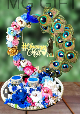 Personalized Golden Heart Engagement Ring Platter