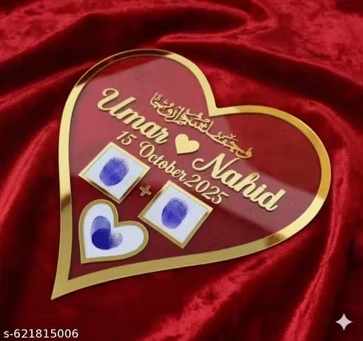 Luxury Gold Mirror Heart Wedding Gift with Dual Photo Slots