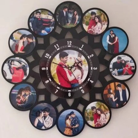 Customized Round Shape Collage Wall Clock