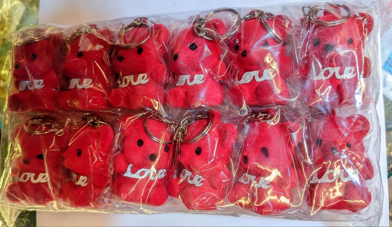 Stylish Teddy Bear Keychain Keyring (Red) (PACK OF 1)