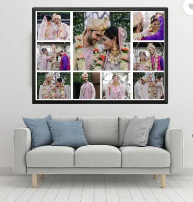 Elegance Grid: Large-Format 9-Photo Black Gallery Frame