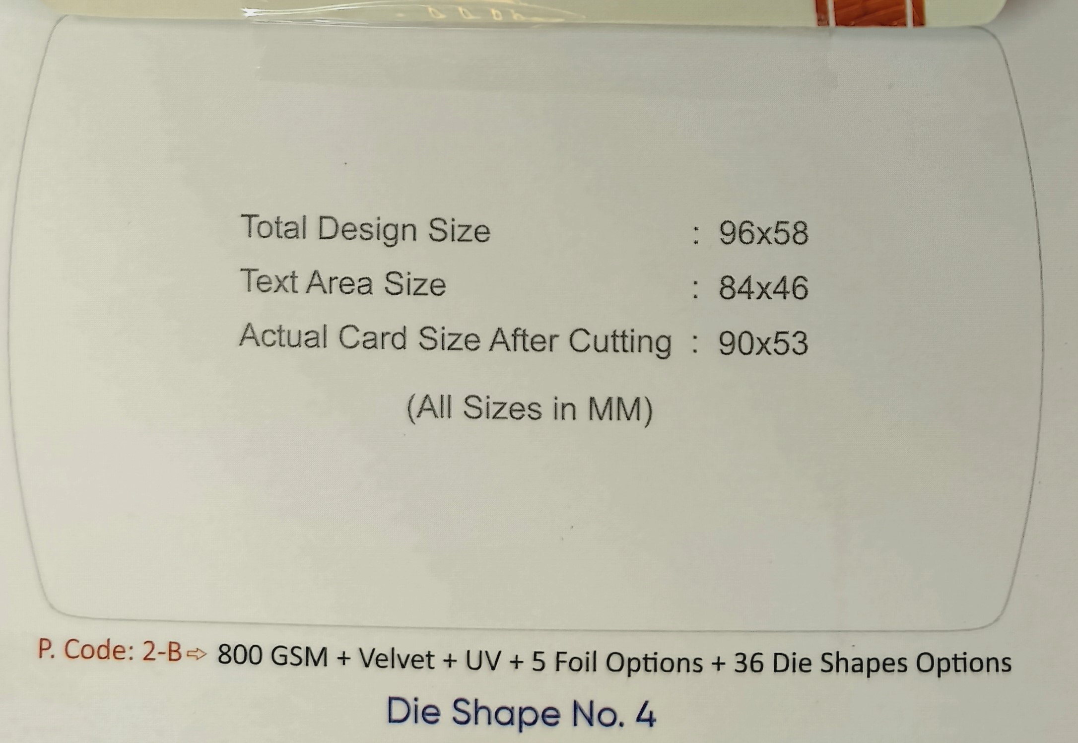 Premium 800 GSM "Raina Paoirse" Barrel Die-Cut Visiting Card - 500pcs