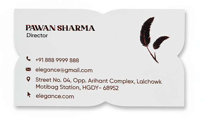 Premium 800 GSM "Elegance" Scalloped Die-Cut Visiting Card - 500pcs