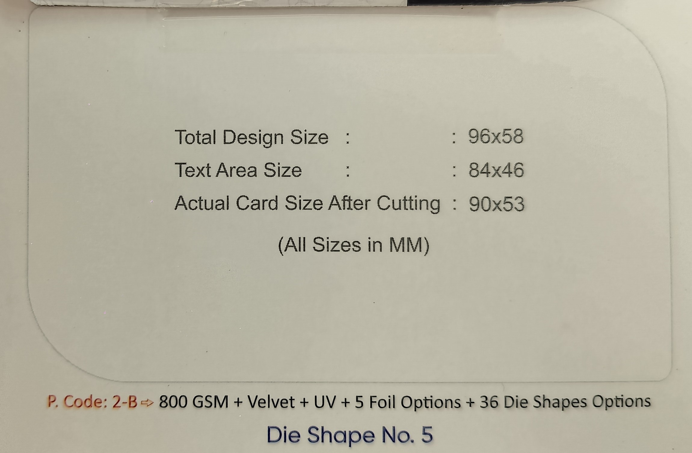 Premium 800 GSM "Radhe Rani" Saree Center Die-Cut Visiting Card - 500pcs