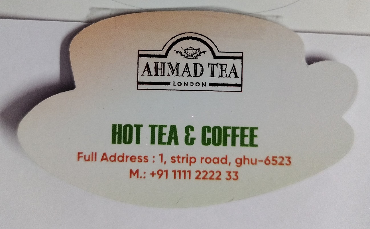Premium Tea Cup Die-Cut Business Card – Ahmad Tea London Edition (Die Shape No. 18) - 500pcs