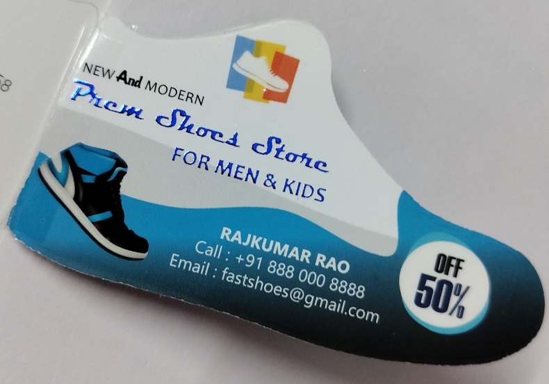 Custom Sneaker-Shape Die-Cut Business Card – Footwear Edition (Die Shape No. 17) - 500pcs