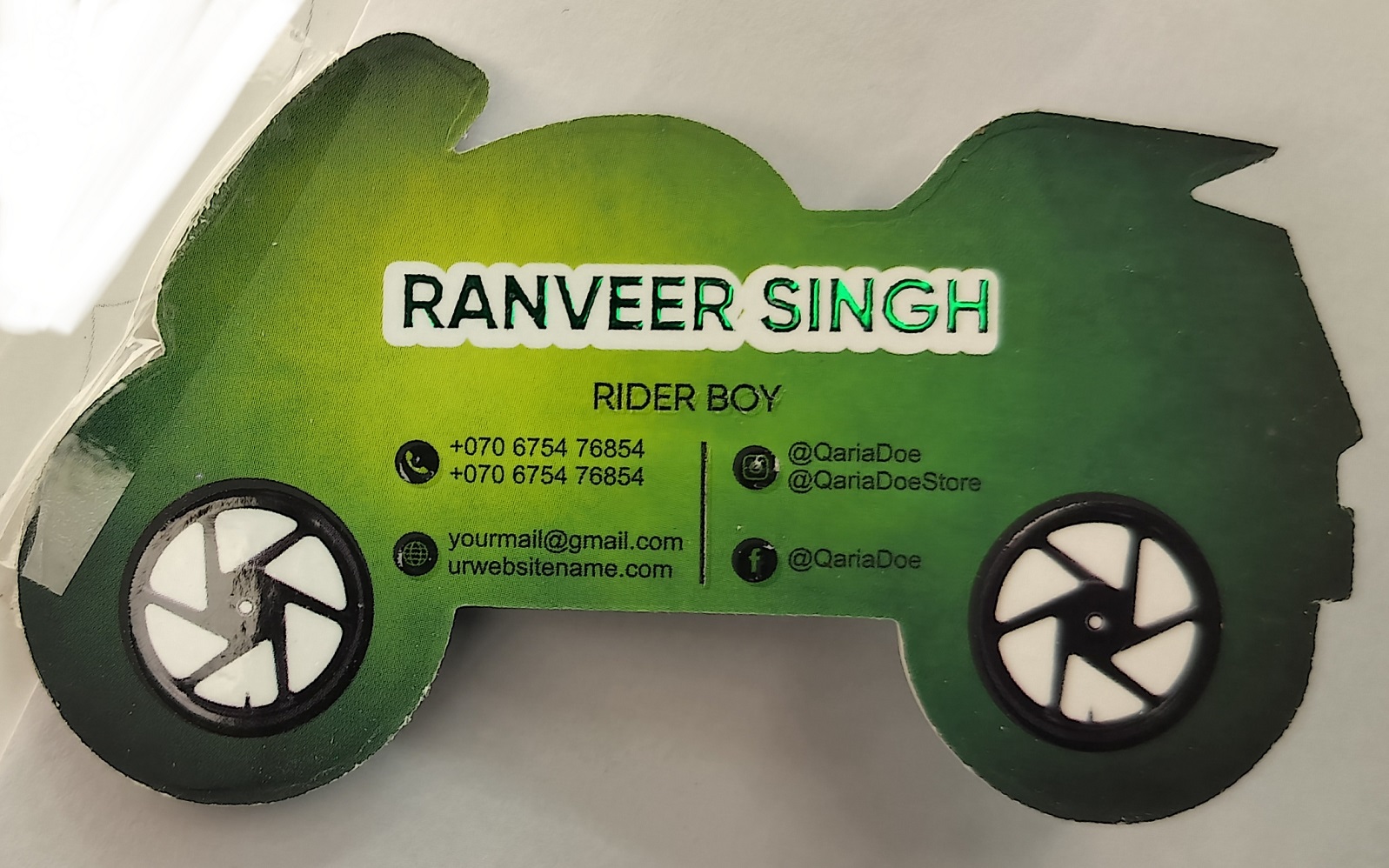 Custom Motorcycle-Shaped Die-Cut Business Card (Die Shape No. 27) - 500pcs