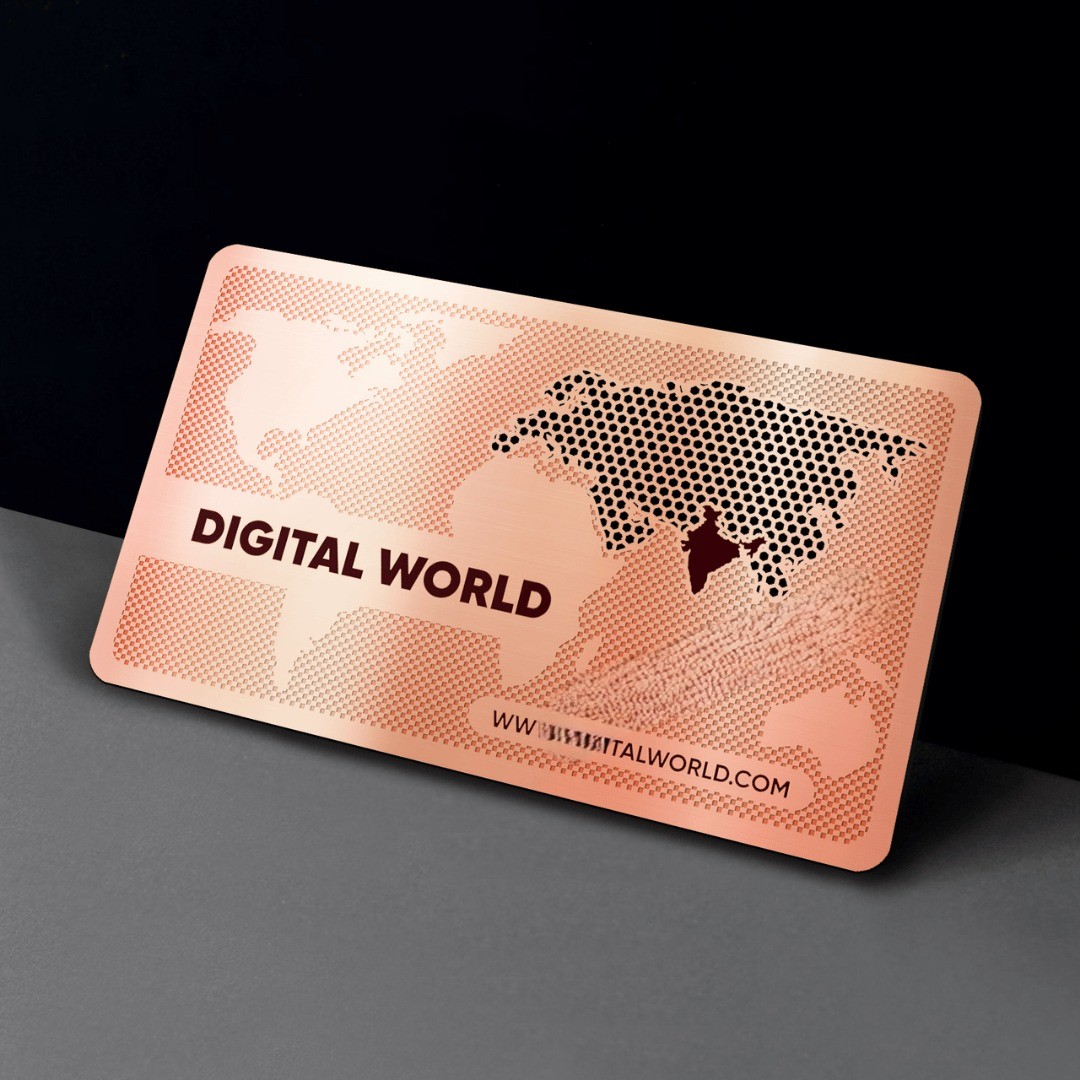 Copper Colored Metal visiting card - (Print With 1 color) - 50pcs