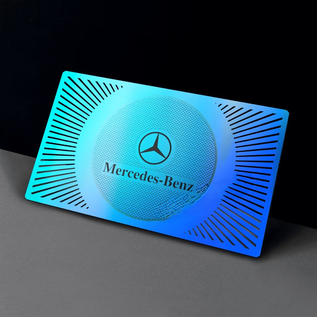 Blue Colored Metal Visiting Card - (Print With 1 color) - 50pcs