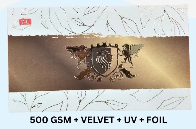 Velvet + UV + Foil Business Visiting Card (500 Gsm) - 500pcs - 7C