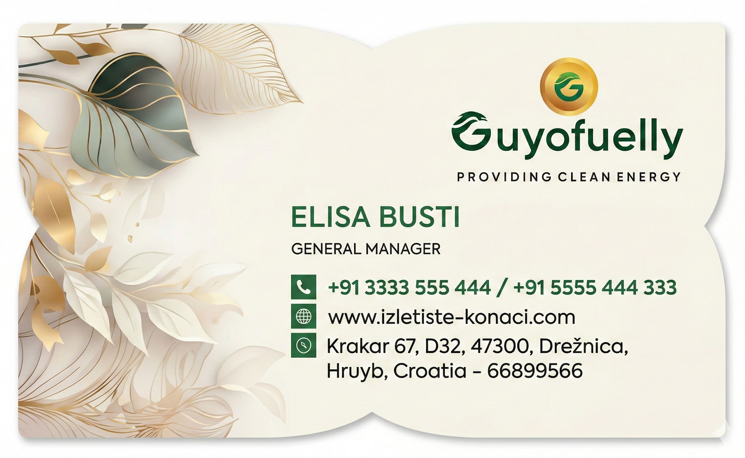 Velvet + UV + Foil + Custom Die Cut Business Visiting Card (500 Gsm) - 500pcs - 7E