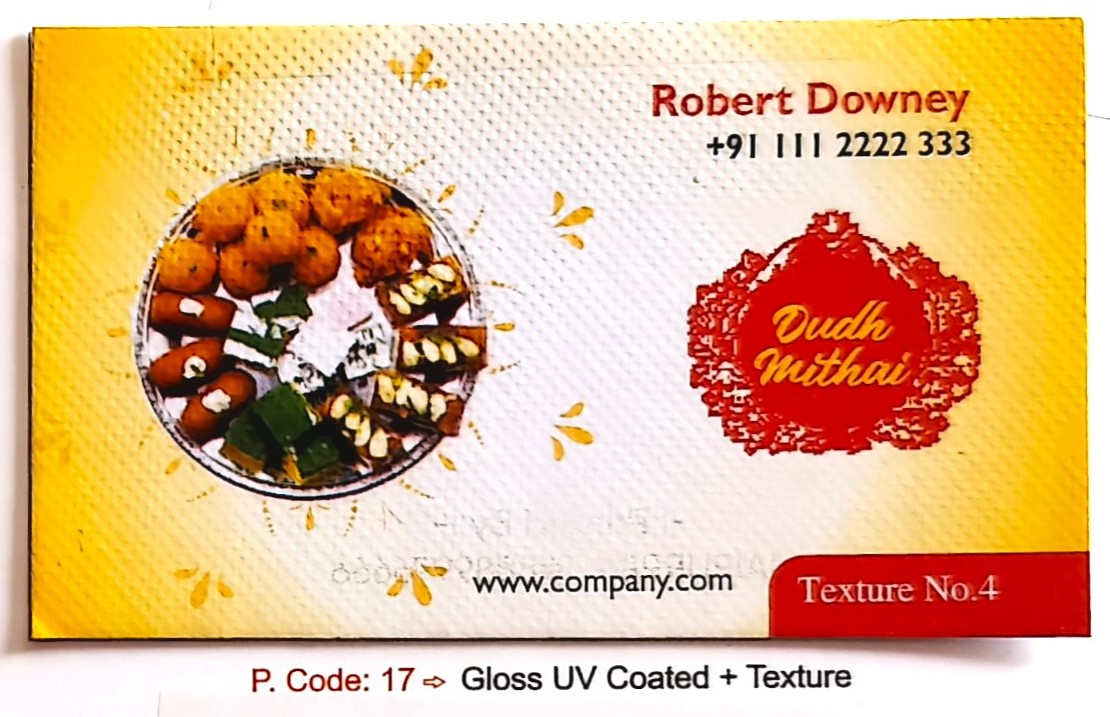 1 Side Gloss UV Printing + 1 Side Texture Business Cards - Texture No 4 (Min-1000qty)