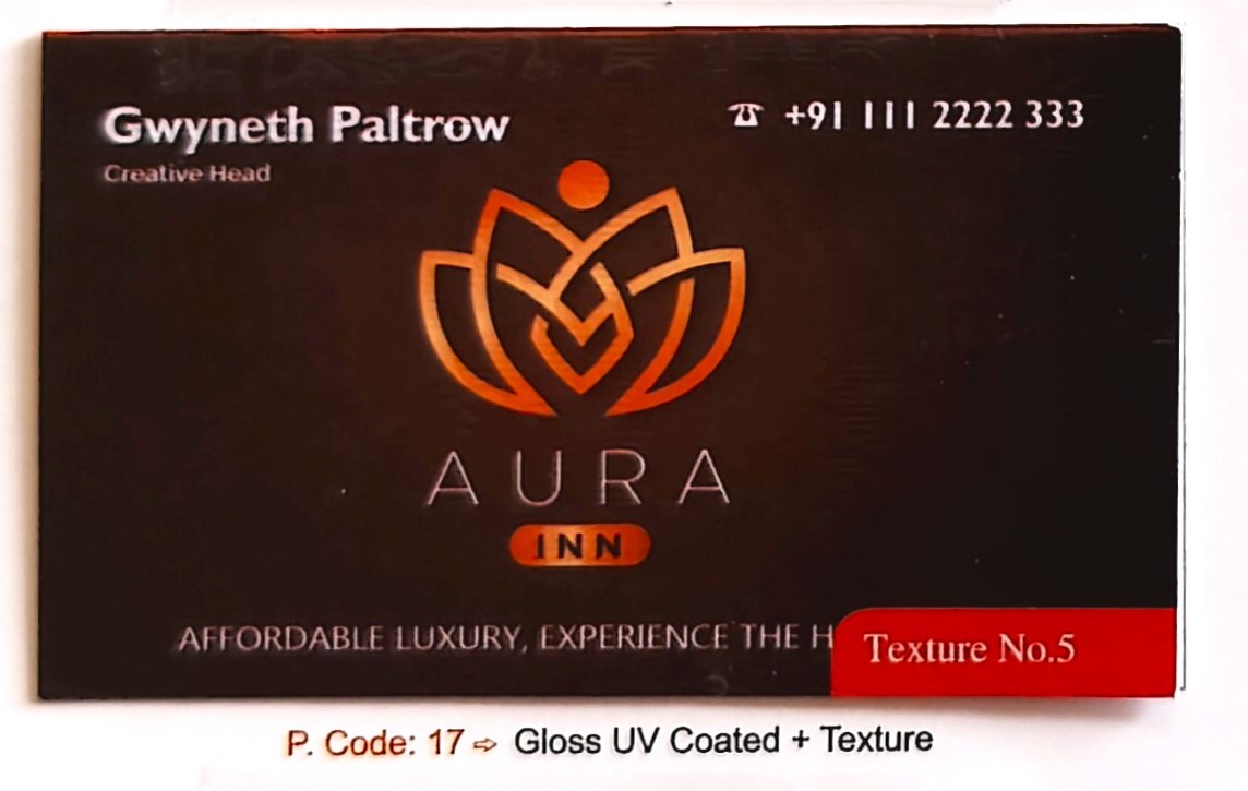 1 Side Gloss UV Printing + 1 Side Texture Business Cards - Texture No 5 (Min-1000qty)