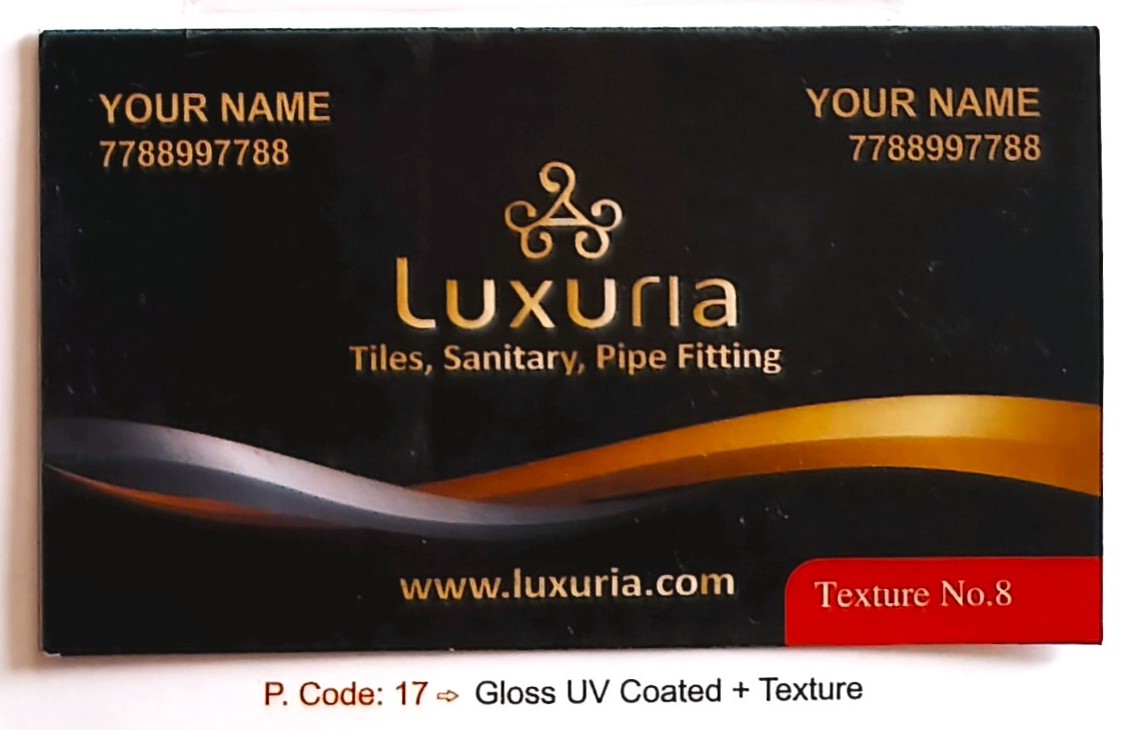 1 Side Gloss UV Printing + 1 Side Texture Business Cards - Texture No 8 (Min-1000qty)