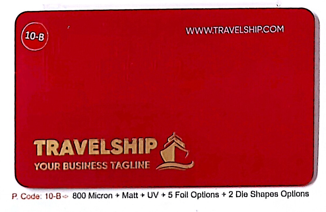 800 Micron + Matt + UV + 5 Foil Option + 2 Die Shapes Options | Luxury-Feel Business Cards P. Code 10A (Min-100qty)