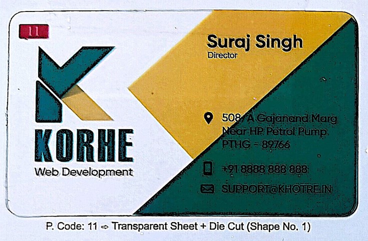 Transparent Sheet + Die Cut Business Cards (Min-500qty)