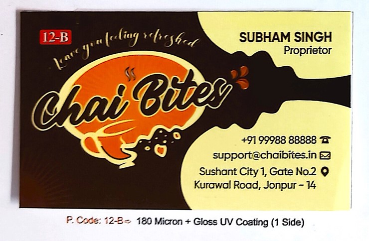 180 Micron + Gloss UV 1 Side | High-Shine Protection Business Cards (Min-1000qty)