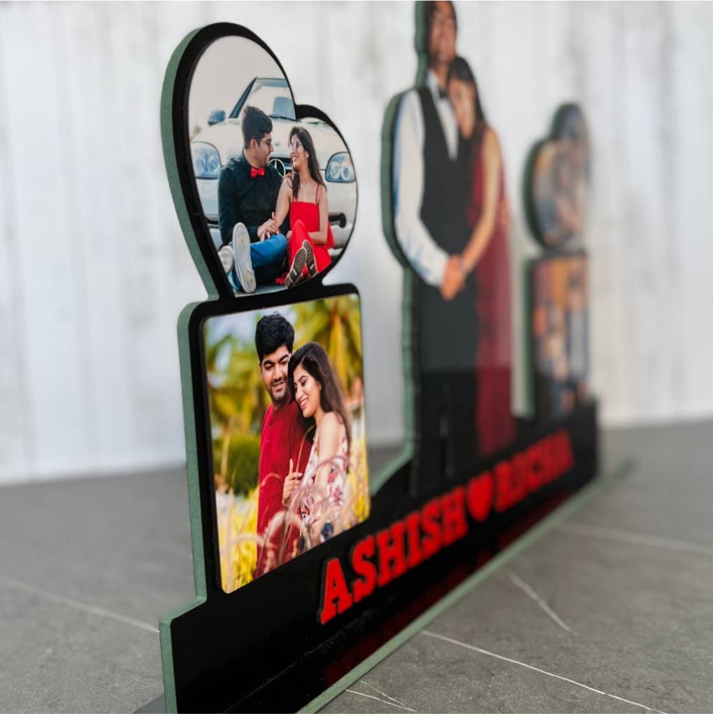 BONDING GIFTS Photo Standy with 5 Photos Personalized Gift MDF Cutout Photo Customized Gift with Your Photos (18 x 12 inch)