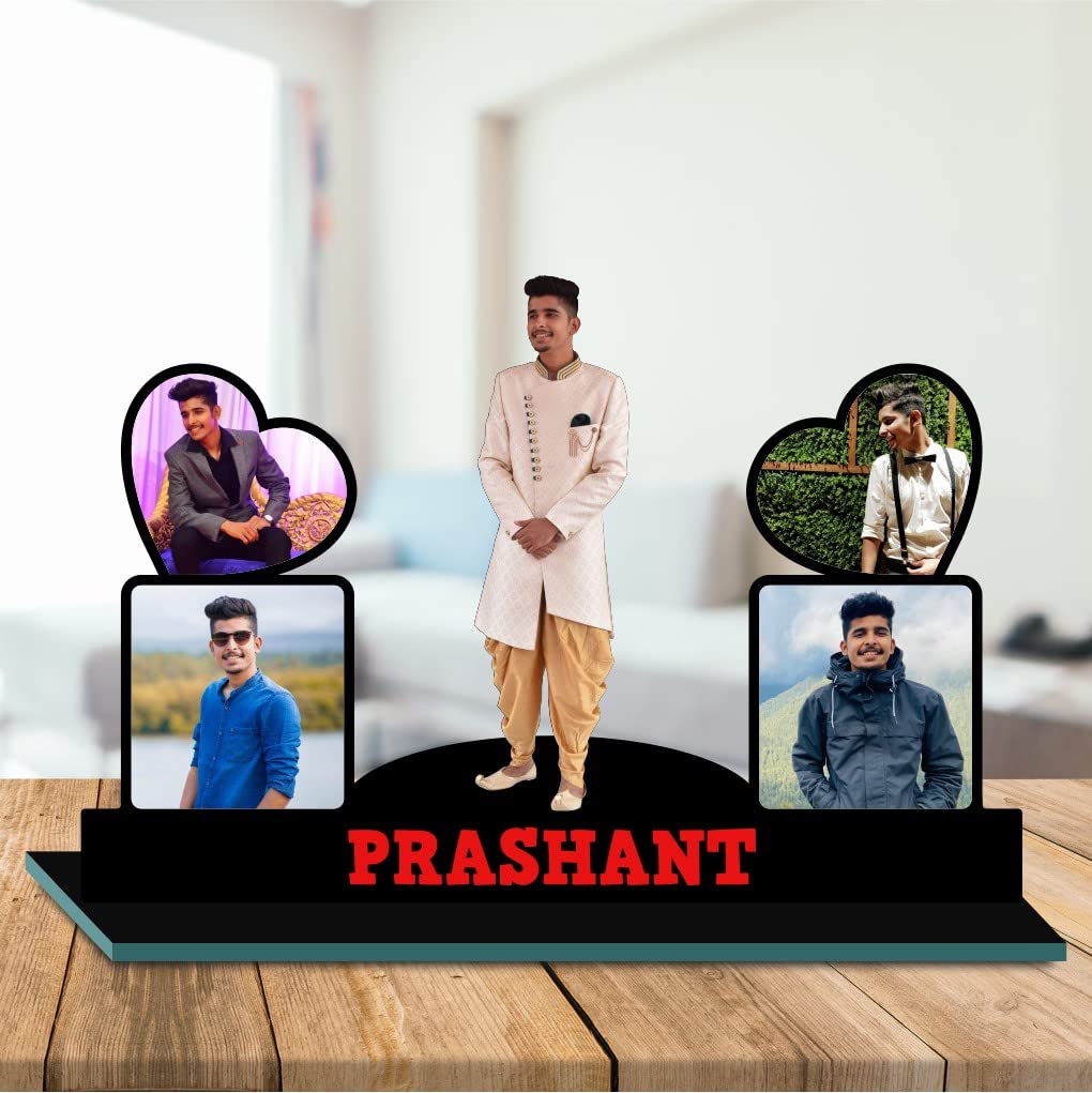 BONDING GIFTS Photo Standy with 5 Photos Personalized Gift MDF Cutout Photo Customized Gift with Your Photos (18 x 12 inch)