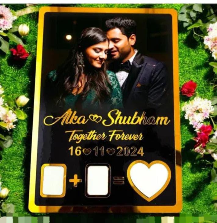 Wooden Couple Thumb Impression Gift Wedding Thumb Print | Couple Gift | Personalized Text | Wooden Frame | Anniversary