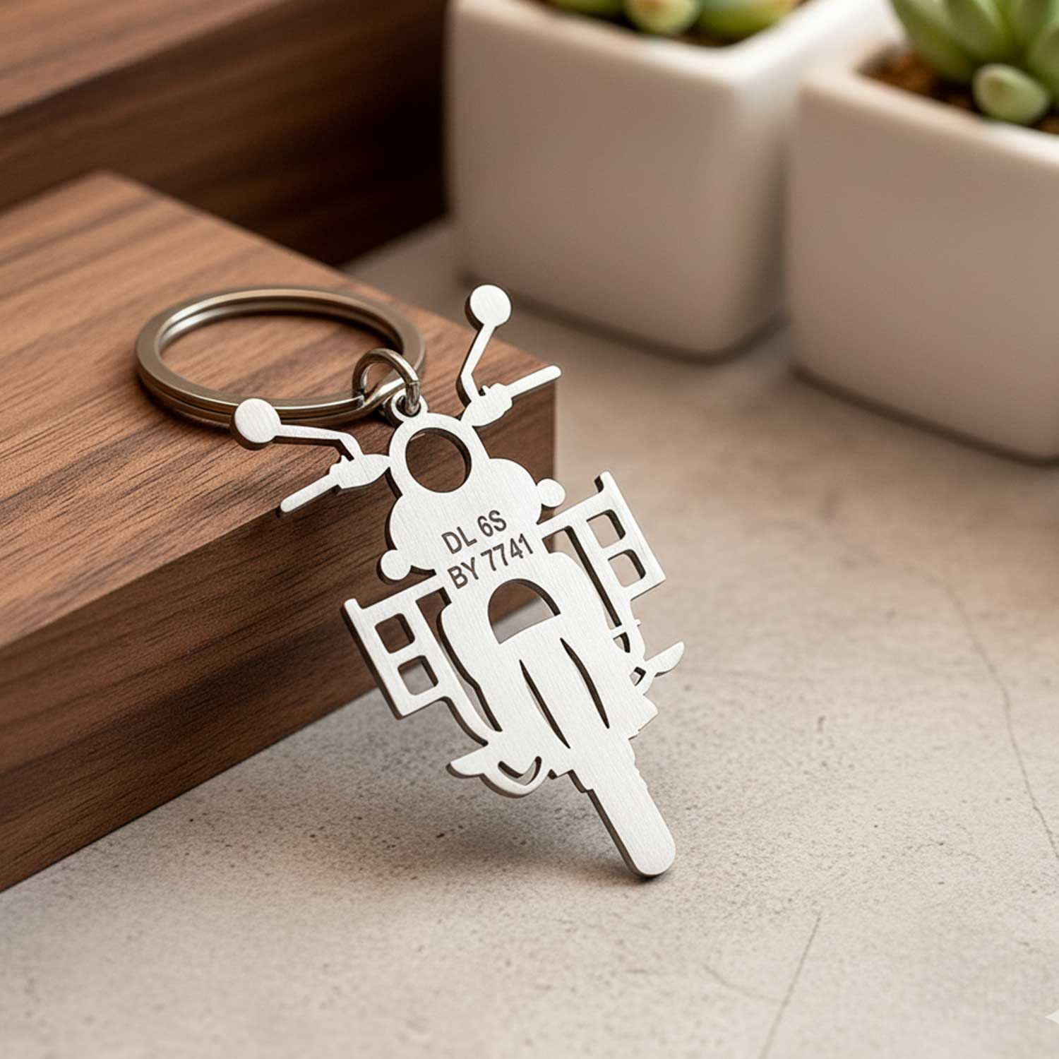 Customized Metal Bike Keychain with Number Plate | Personalized Engraved Key Ring for Bike & Car Lovers | Stylish Durable Stainless Steel Keychain